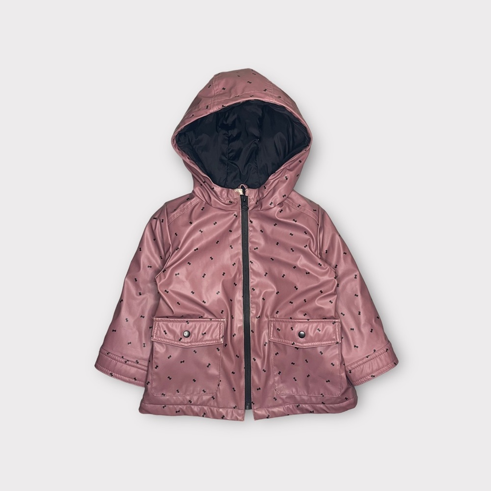 PLAY Zara Mauve Pink Bow Pattern Raincoat